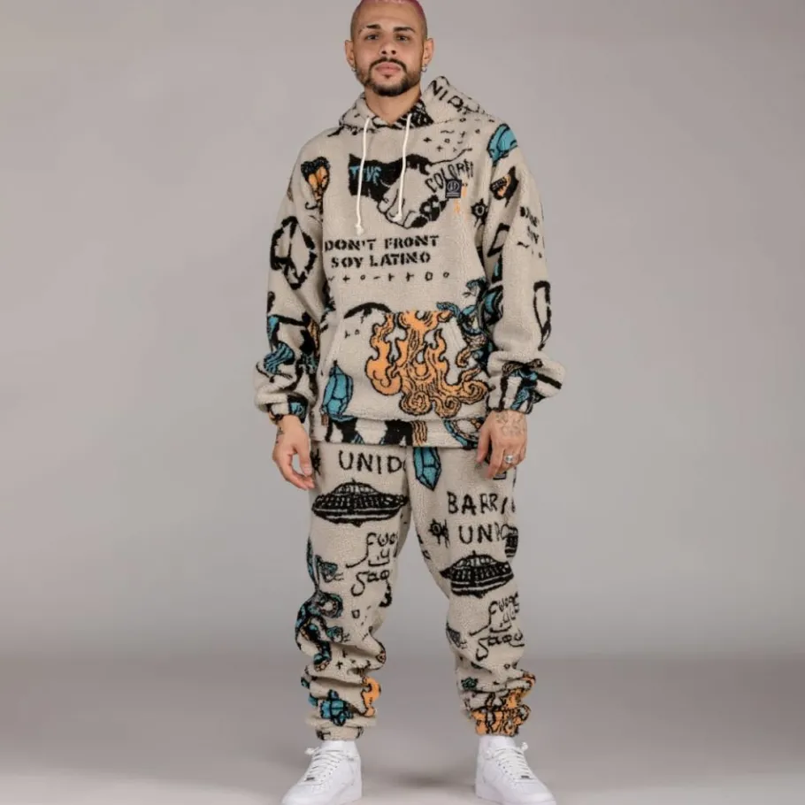 Grimey Pack Pant + Hoodie Lost Boys Sherpa - Cream - Winter 22 Shop