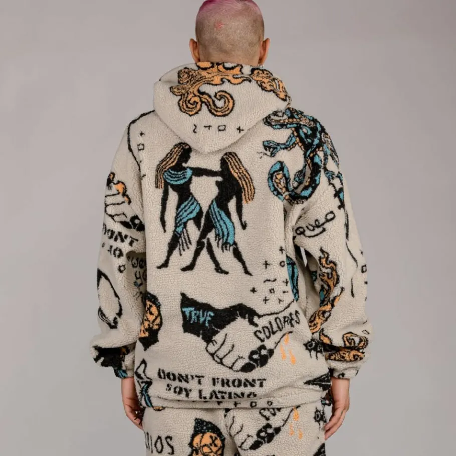 Grimey Pack Pant + Hoodie Lost Boys Sherpa - Cream - Winter 22 Shop