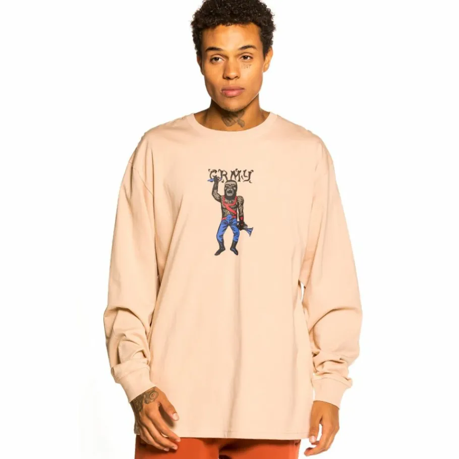 Grimey Pack Pant + Ls Tee "Jazz Thing" - Ochre/Cream - Fall 21 Discount