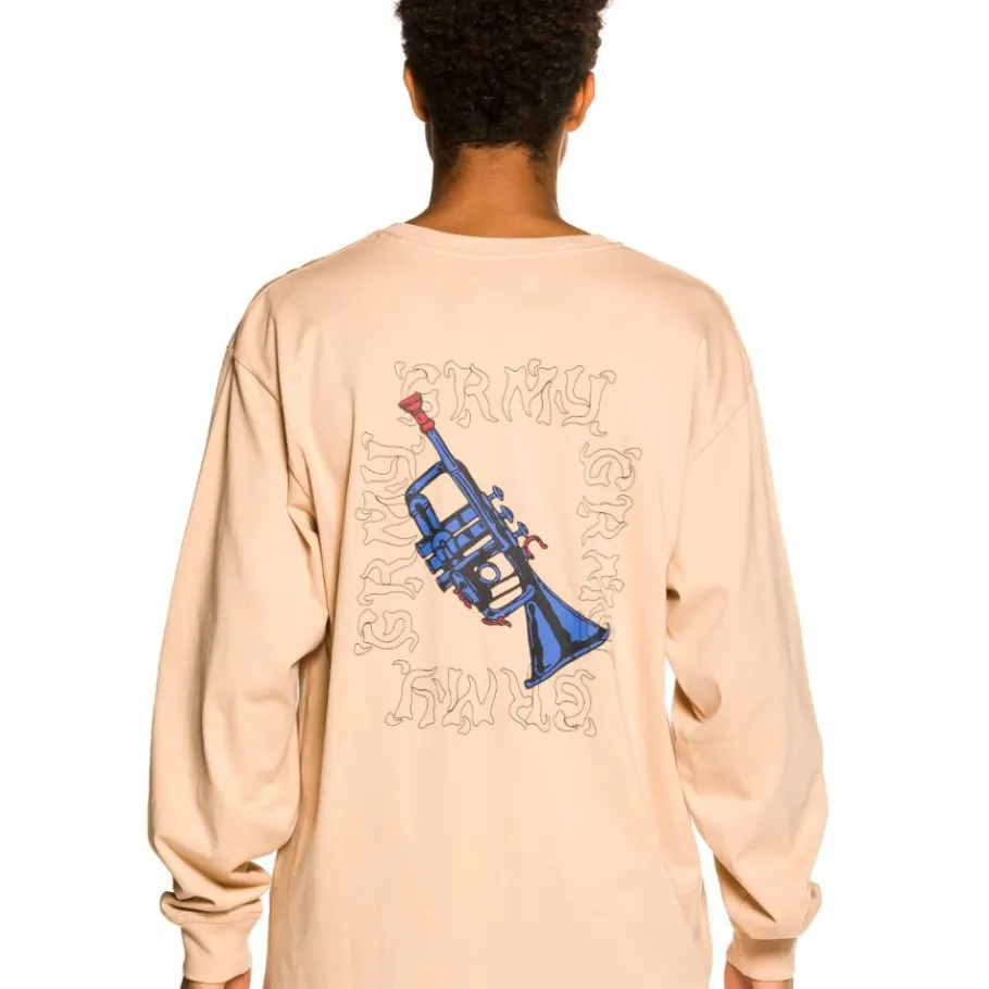 Grimey Pack Pant + Ls Tee "Jazz Thing" - Ochre/Cream - Fall 21 Discount