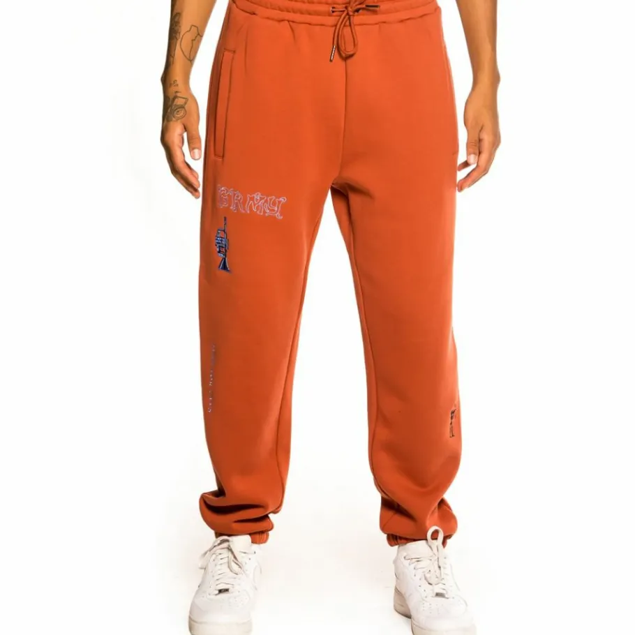 Grimey Pack Pant + Ls Tee "Jazz Thing" - Ochre/Cream - Fall 21 Discount