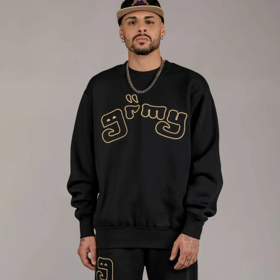 Grimey Pack Pant + Sweatshirt "Lust Mantra" - Black - Fall 22 Best Sale