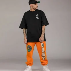 Grimey Pack Pant + Tee "Hive" Heavyweight - Black/Orange - Fall 22 Online