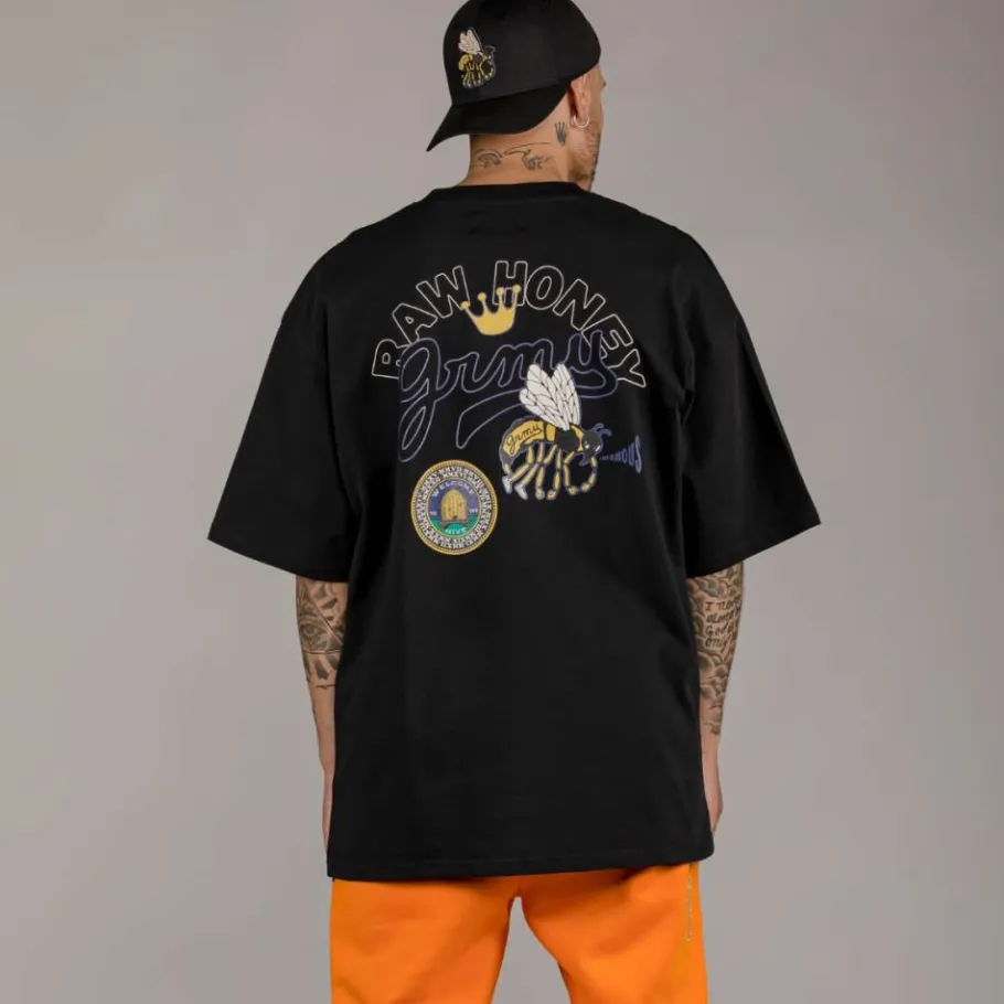 Grimey Pack Pant + Tee "Hive" Heavyweight - Black/Orange - Fall 22 Online