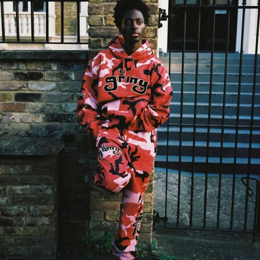 Grimey Pantalon Chandal All Over Print Tusker Temple - Red - Fw23 Outlet