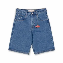 Grimey Pantalon Corto Burn In Flames - Shorts Washed Blue - Ss24 Flash Sale