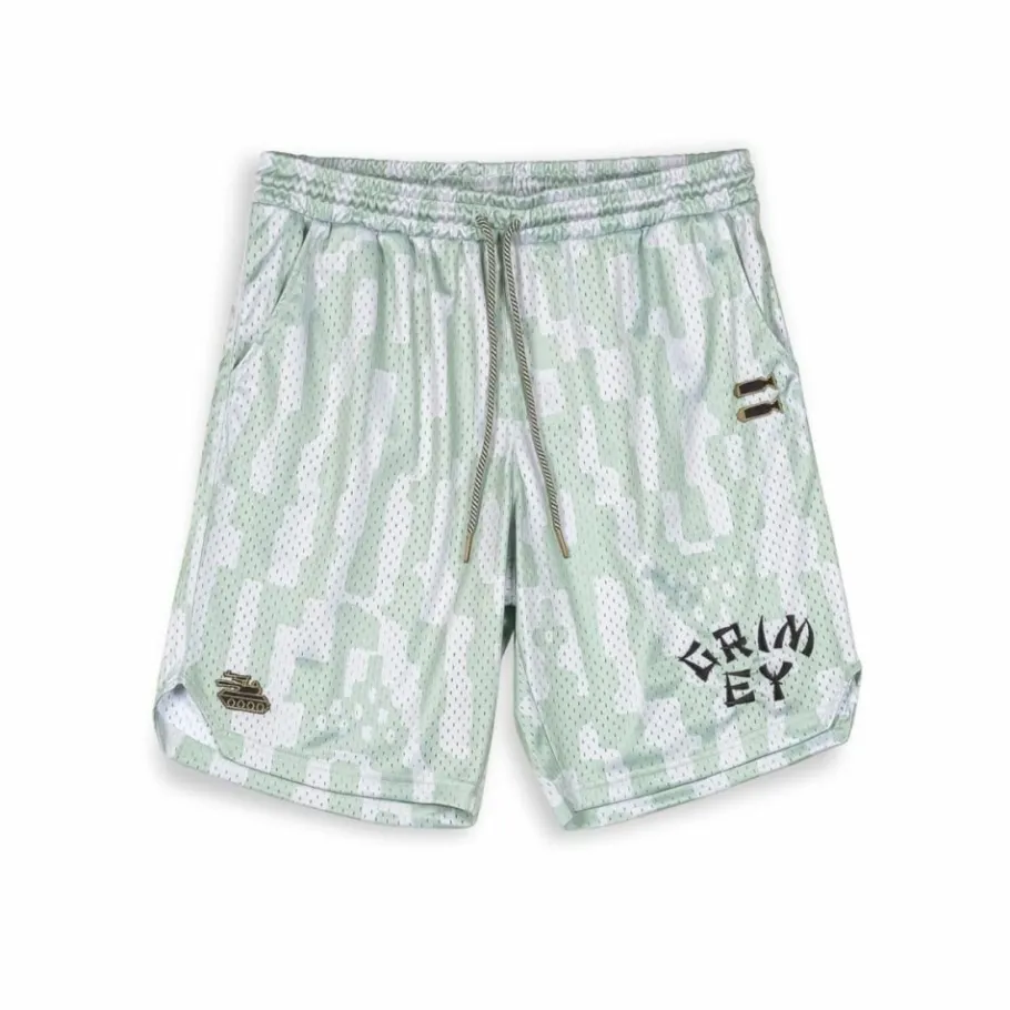 Grimey Pantalon Corto Lucky Dragon Mesh Basket - White - Ss24 New
