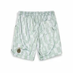 Grimey Pantalon Corto Lucky Dragon Mesh Basket - White - Ss24 New