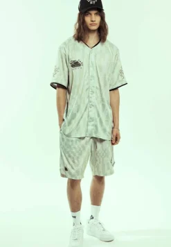 Grimey Pantalon Corto Lucky Dragon Mesh Basket - White - Ss24 New