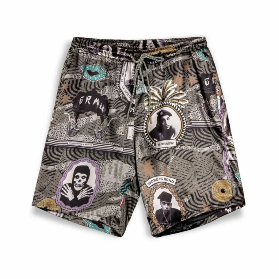 Grimey Pantalon Corto Supastar Satin - Green - Ss24 Store