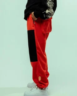 Grimey Pantalon Back At You Polar Fleece - Red - Fw23 Shop