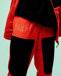 Grimey Pantalon Back At You Polar Fleece - Red - Fw23 Shop