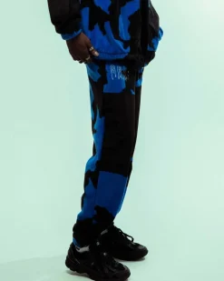 Grimey Pantalon Back At You All Over Print Polar Fleece - Royal Blue - Fw23 Fashion