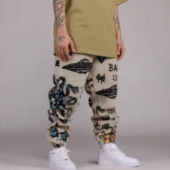 Grimey Pantalon Lost Boys All Over Sweatpants - Cream - Winter 22 Clearance