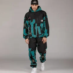 Grimey Pantalon Snow Fox All Over Print Polar Fleece - Blue - Winter L 22 New