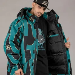Grimey Parka Snow Fox All Over Print - Blue - Winter 22 Online