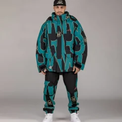 Grimey Parka Snow Fox All Over Print - Blue - Winter 22 Online