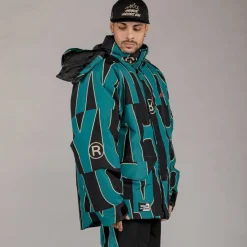 Grimey Parka Snow Fox All Over Print - Blue - Winter 22 Online