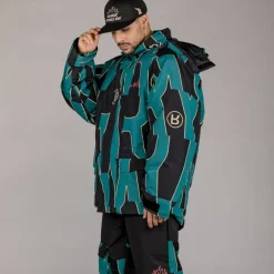 Grimey Parka Snow Fox All Over Print - Blue - Winter 22 Online