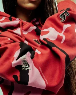 Grimey Sudadera Capucha All Over Print Tusker Temple Vintage - Red - Fw23 Online
