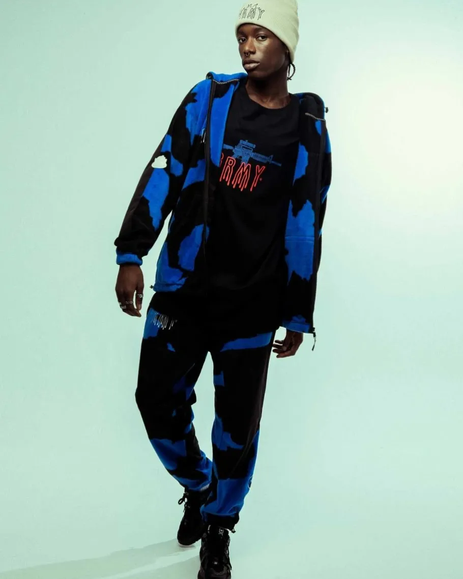 Grimey Sudadera Capucha Back At You All Over Print Polar - Royal Blue - Fw23 Shop