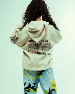Grimey Sudadera Capucha Back At You Wide Hole Vintage - Cream - Fw23 Outlet