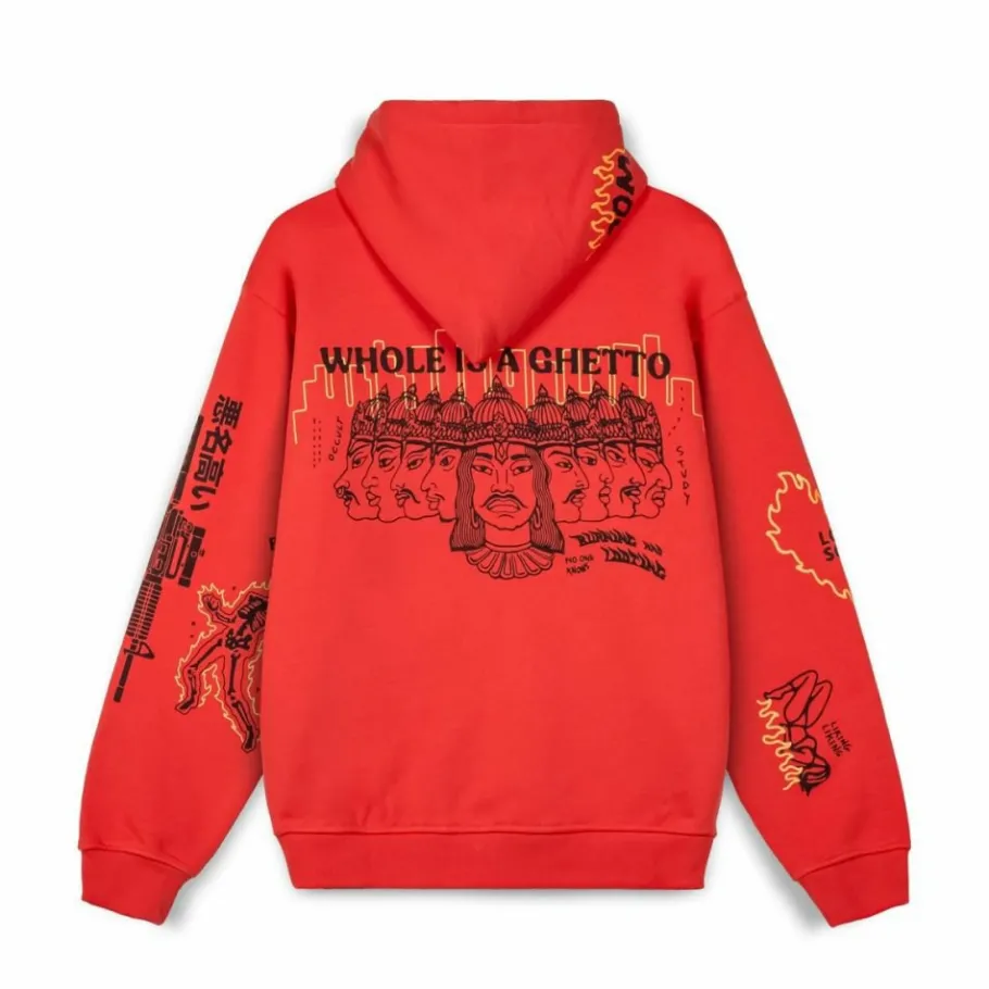 Grimey Sudadera Capucha Back At You Wide Hole Vintage - Red - Fw23 Best