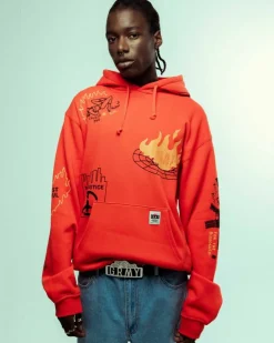 Grimey Sudadera Capucha Back At You Wide Hole Vintage - Red - Fw23 Best