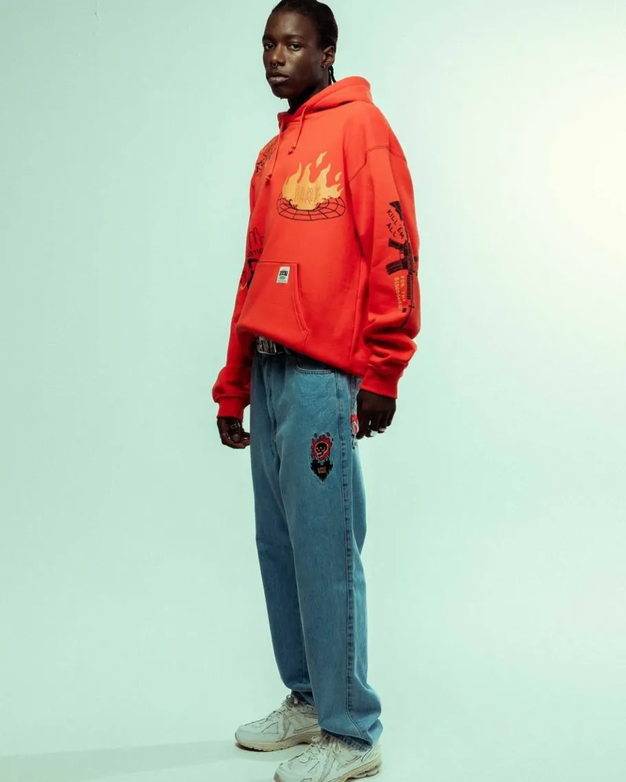 Grimey Sudadera Capucha Back At You Wide Hole Vintage - Red - Fw23 Best