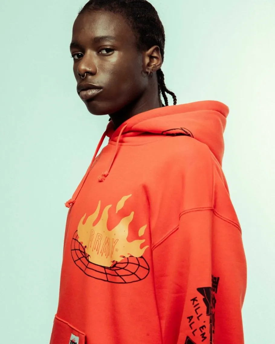 Grimey Sudadera Capucha Back At You Wide Hole Vintage - Red - Fw23 Best