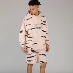 Grimey Sudadera Capucha Cloven Tongues All Over Print Vintage - Cream - Summer 23 Cheap