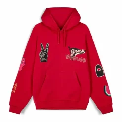 Grimey Sudadera Capucha Nablus Vintage - Dark Red - Fw23 Cheap
