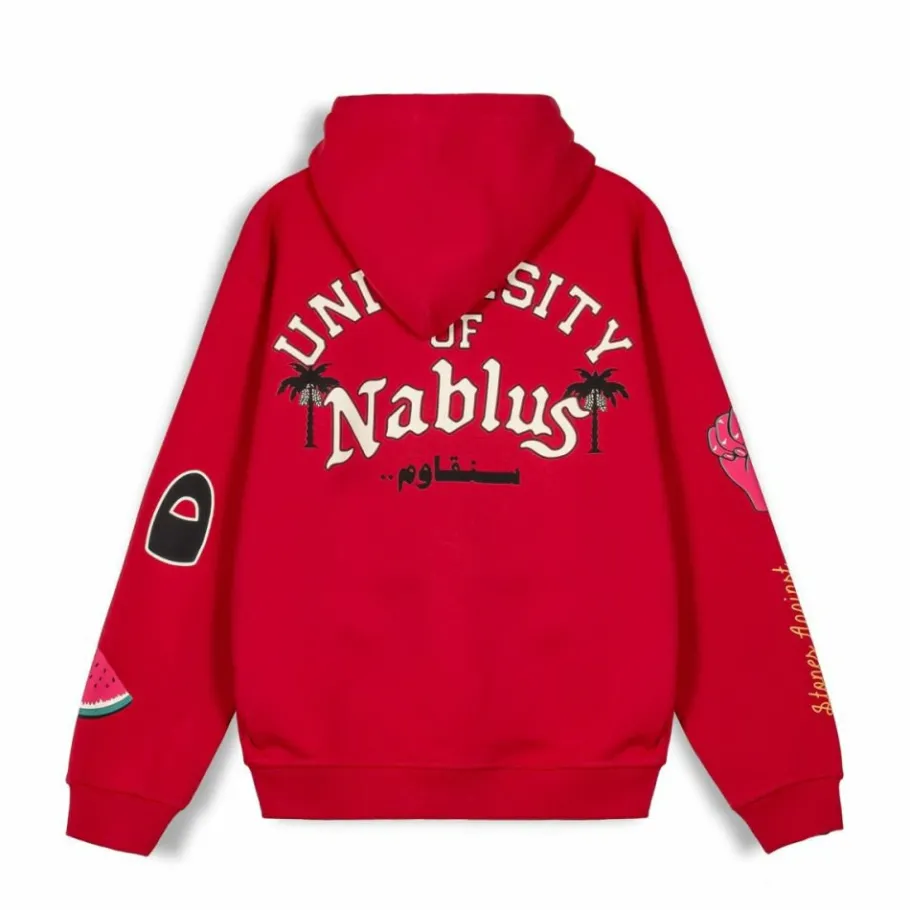 Grimey Sudadera Capucha Nablus Vintage - Dark Red - Fw23 Cheap