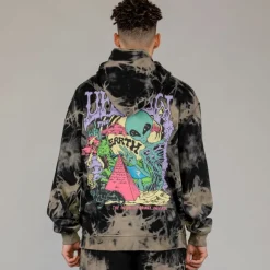 Grimey Sudadera Capucha Ufollow Bleached - Black - Spring 23 Best Sale