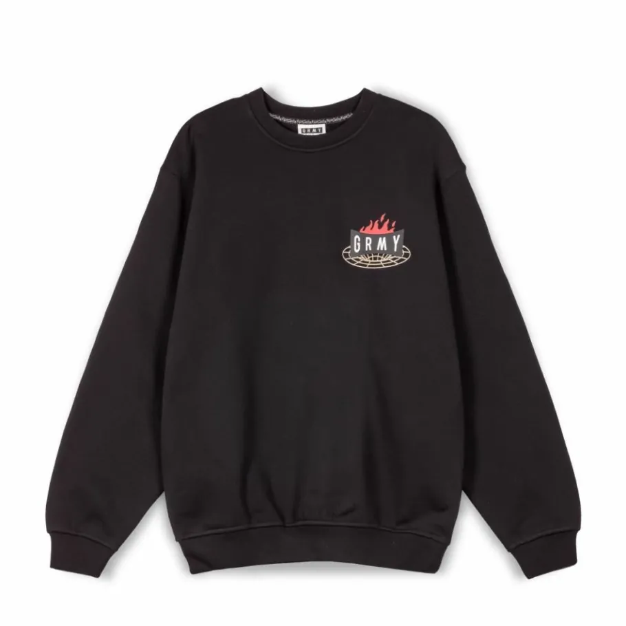 Grimey Sudadera Back At You Vintage Crewneck - Black - Fw23 Discount