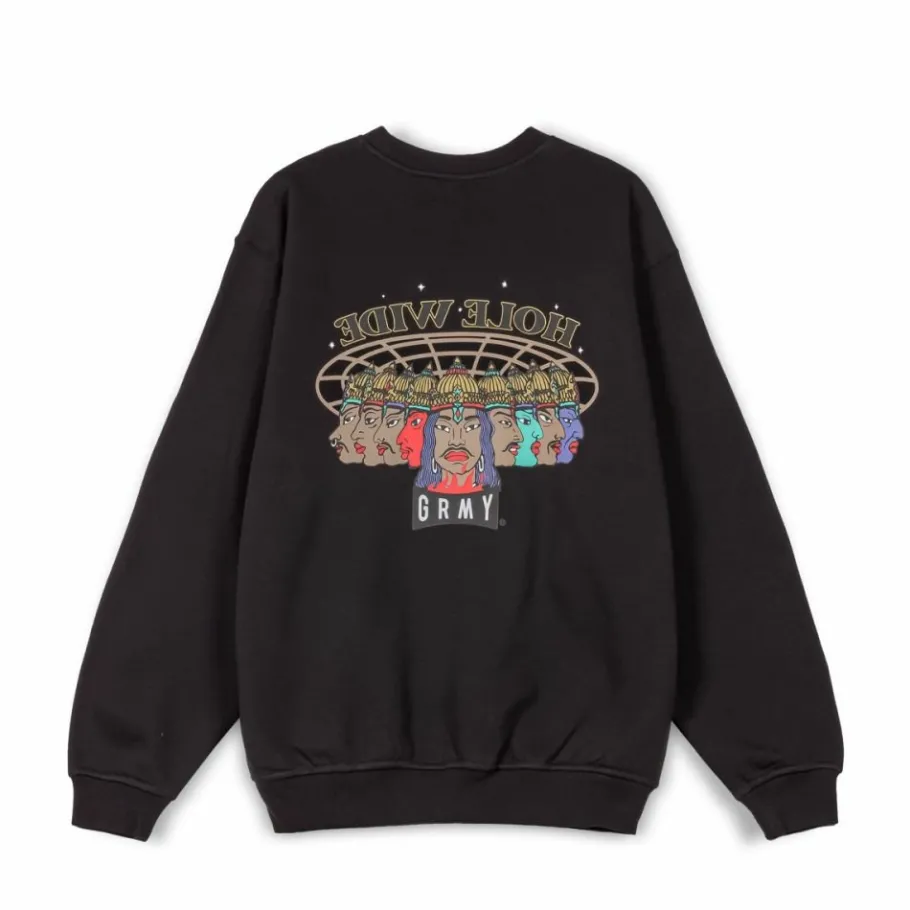 Grimey Sudadera Back At You Vintage Crewneck - Black - Fw23 Discount