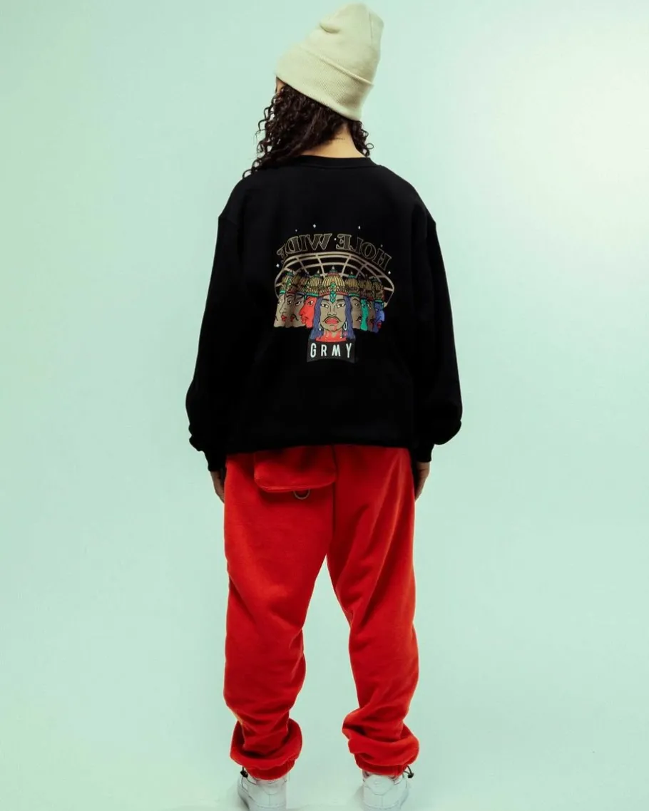 Grimey Sudadera Back At You Vintage Crewneck - Black - Fw23 Discount