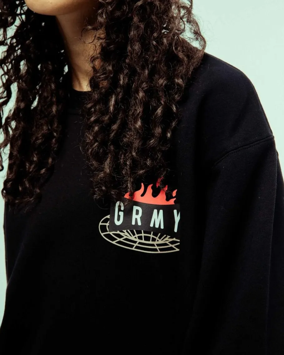 Grimey Sudadera Back At You Vintage Crewneck - Black - Fw23 Discount