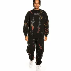 Grimey Sudadera "Jazz Thing All Over Print" Padded Crewneck - Black - Fall 21 Store