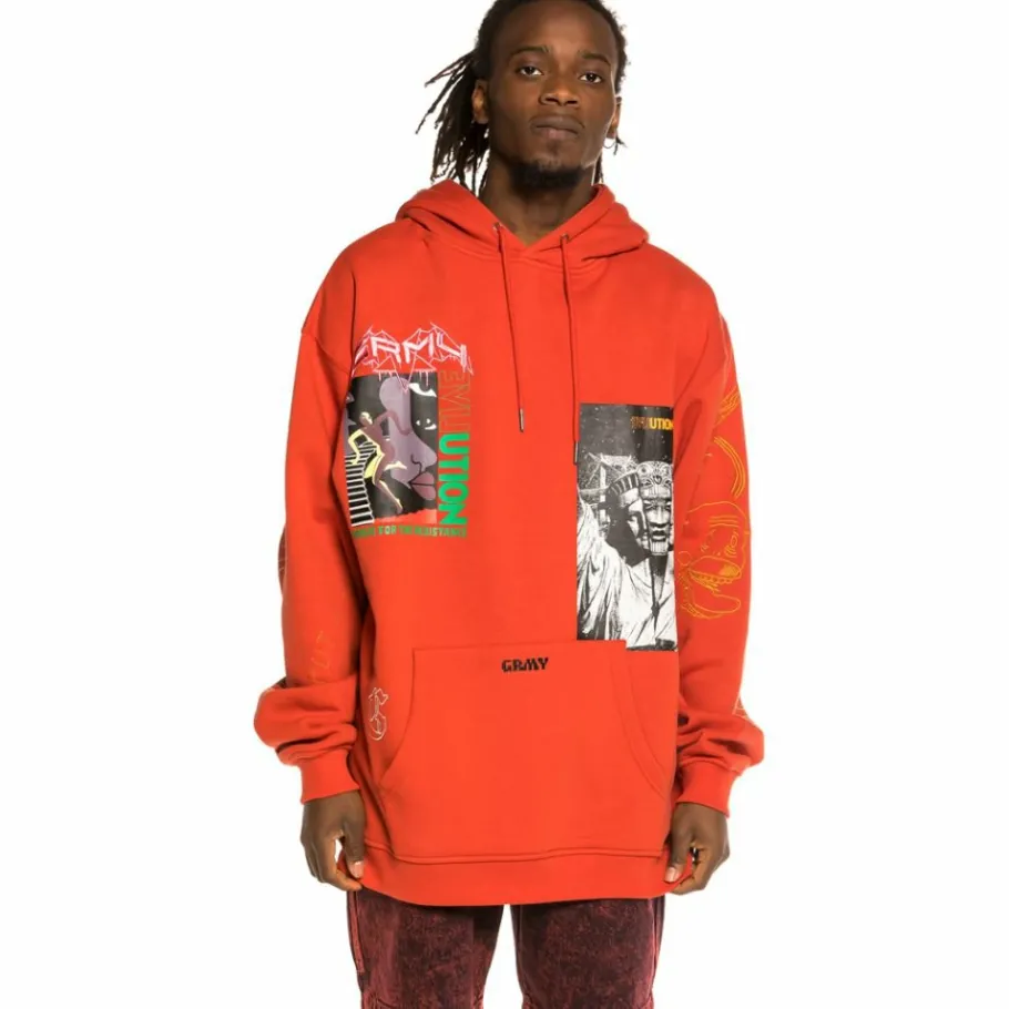 Grimey Sudadera "Liveution Magic 4 Resistance" Hoodie - Red - Spring 21 Fashion