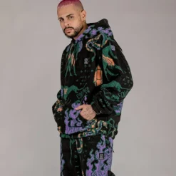 Grimey Sudadera Lost Boys All Over Sherpa Hoodie - Black - Winter 22 Cheap