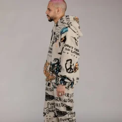 Grimey Sudadera Lost Boys All Over Sherpa Hoodie - Cream - Winter 22 Shop
