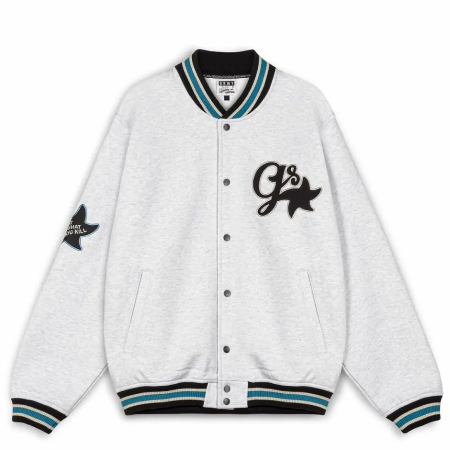 Grimey Sudadera Madrid Fleece Button Heavyweight - Sport Grey - Fw23 Discount