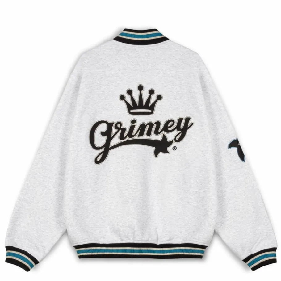 Grimey Sudadera Madrid Fleece Button Heavyweight - Sport Grey - Fw23 Discount