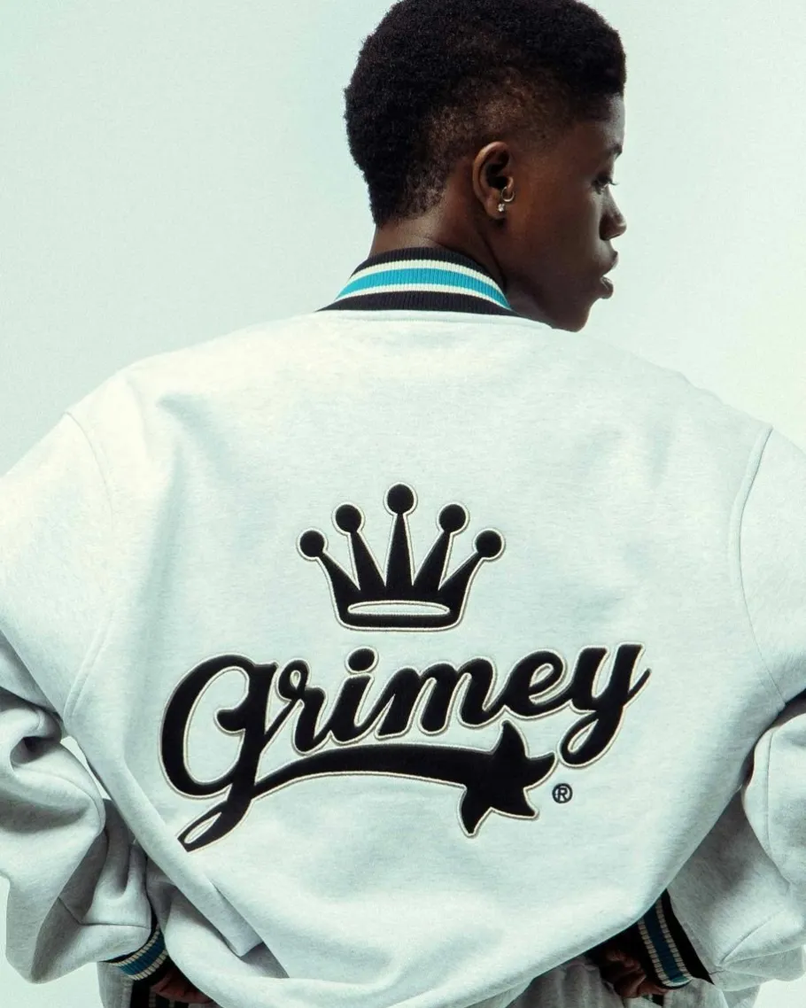 Grimey Sudadera Madrid Fleece Button Heavyweight - Sport Grey - Fw23 Discount