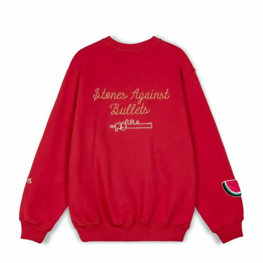 Grimey Sudadera Nablus Vintage Crewneck - Dark Red - Fw23 New