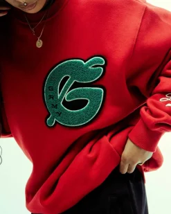Grimey Sudadera Nablus Vintage Crewneck - Dark Red - Fw23 New