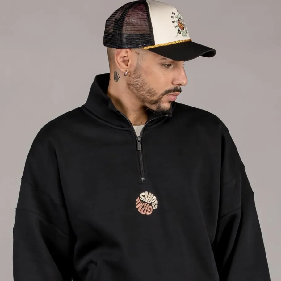 Grimey Sudadera "Snipes X True Roots" High Neck - Black - Fall 22 Clearance