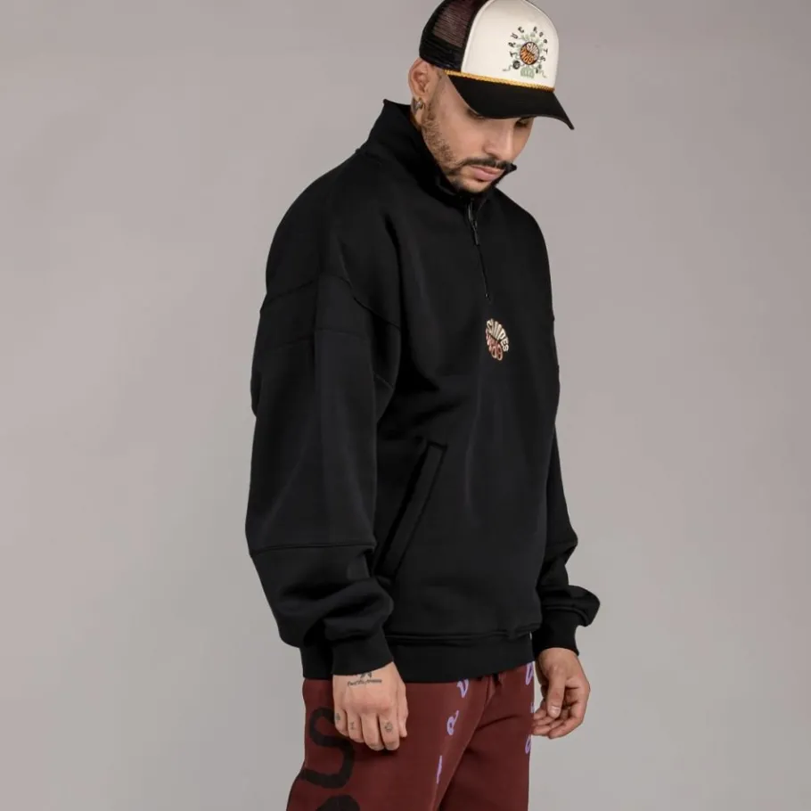 Grimey Sudadera "Snipes X True Roots" High Neck - Black - Fall 22 Clearance