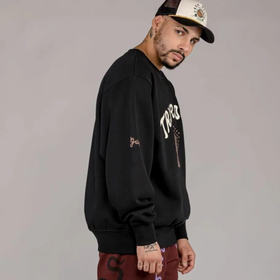 Grimey Sudadera "Snipes X True Roots" Crewneck - Black - Fall 22 Flash Sale
